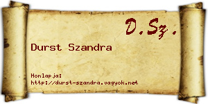 Durst Szandra névjegykártya